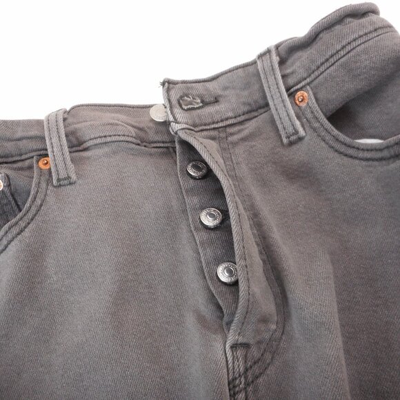 Levi's Ankle Wedgie Straight Jeans Faded Black Denim High Rise Womens Size 31x27 - Picture 8 of 11